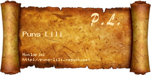 Puns Lili névjegykártya